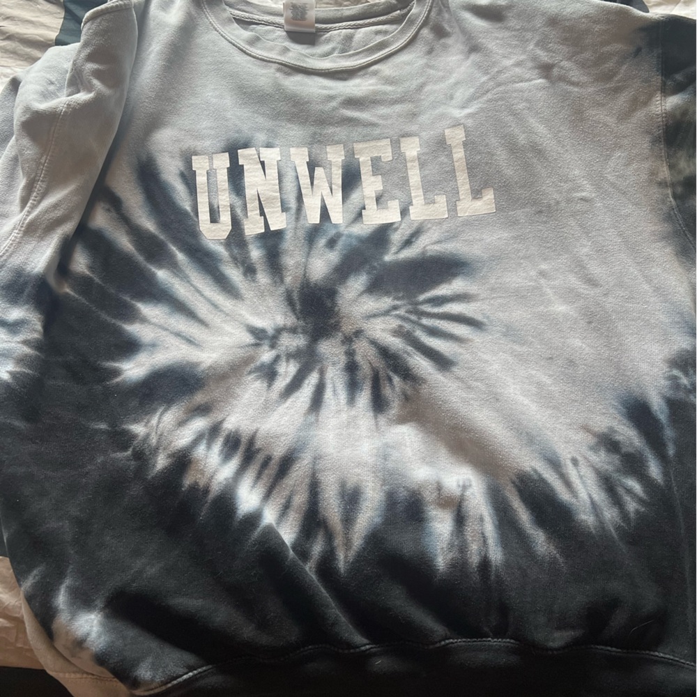 Tie-Dye Crew Neck Sweater - Grey and Black
